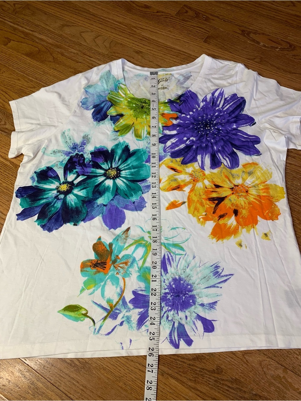 Style & Co. Sport Floral Graphic Tee - Plus Size 2X - Picture 4 of 7